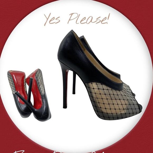 Louboutin Peep Toe Stilettos - Picture 2 of 7